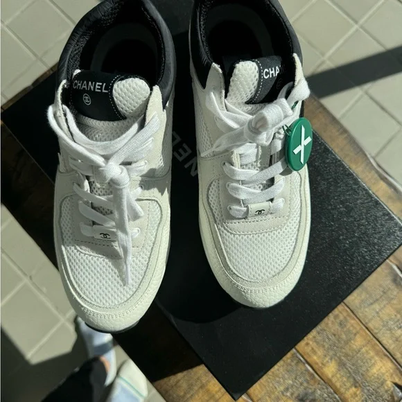 Chanel White and Black Sneakers - Picture 10 of 10